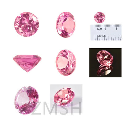 Pembe Sapphire Gemstone Sentetik Sakura Pembe Mücevher Yapımı için Hammal Malzemesi Mohs Sertliği 9