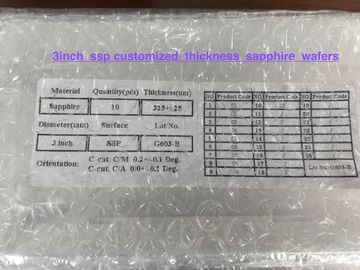3 İnç R ekseni 76.2mm Al2O3 Safir Kristal Gofretler Özel Safir Cam SSP 0.43mm